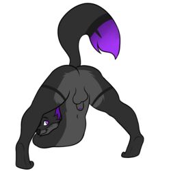 1:1 alpha_channel anthro ass backsack balls blep canid canine fox fur_dye genitals glowing glowing_eyes glowing_genitalia glowing_tail hi_res jack-o'_pose male mammal meme pose psychoyamada slinx_(character) solo tongue tongue_out