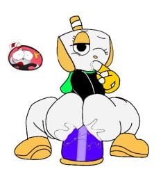 big_butt big_dildo big_muscles cum cum_in_ass cum_in_penis cum_inside cup cuphead cuphead_(game) female mikahead_(character)