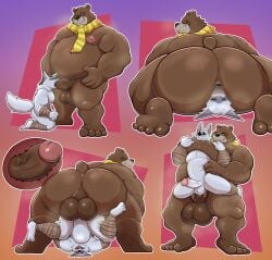 anal anal_sex animal_humanoid anthro anthro_on_anthro anthro_penetrated anthro_penetrating anthro_penetrating_anthro anus ass balls balls_deep bandage bara bear big_balls big_butt big_dom_small_sub big_penis bodily_fluids bully bullying butt_focus butt_smother butt_sniffing canid canine canis chokehold claws clenched_teeth clothing comic cum cum_inside death_(puss_in_boots) deep_rimming denilsexo digital_media_(artwork) dominant dreamworks duo english_text erection face_fucking facesitting facial_markings feet fellatio foot_fetish fur gay genital_fluids genitals grey_body grey_fur half-closed_eyes head_markings headlock hi_res huge_balls huge_butt humanoid humanoid_genitalia humanoid_penis humiliation irrumatio kneeling larger_male looking_at_viewer looking_back male male/male male_penetrated male_penetrating male_penetrating_male mammal mammal_humanoid markings mischievous_smile muscular muscular_humanoid muscular_male musk musk_cloud narrowed_eyes naughty_face nipples nose_in_anus nude open_mouth oral oral_penetration organs overweight overweight_male papa_bear_(puss_in_boots) penetration penile penis penis_in_mouth presenting presenting_hindquarters puss_in_boots_(franchise) rear_view red_eyes reverse_piledriver_position rimming scarf sex simple_background sitting_on_another size_difference smile smothering sniffing snout_fuck stand_and_carry_position standing standing_sex stomach stomach_bulge submissive submissive_male sweat sweaty_butt sweaty_genitalia tail teeth text thick_thighs tongue ursine wide_hips wolf