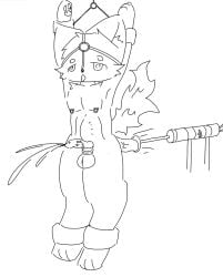 1boy bound desperation hi_res humanoid initiation machine male male_only monochrome non-human non-human_only sex_machine solo toony unusual_penis