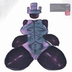 1x1x1x1 1x1x1x1_(forsaken) big_breasts bluboiiii breasts dark_skin domino_crown drool forsaken_(roblox) green_torso kneeling pussy red_eyes request rib_cage roblox roblox_game robloxian rule_63 thick_thighs thighs vagina wet_pussy