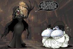1girls 2koma alcina_dimitrescu bela_(resident_evil) belly_overhang big_belly big_breast big_breasts big_lips blood_on_face capcom fat fat_ass fat_female gigantic_breasts huge_ass huge_belly huge_breasts large_breasts mocking morbidly_obese morbidly_obese_female obese obese_female resident_evil resident_evil_8:_village shortstack shortstackification skeletal_boy sweat sweating sweaty thick_ass thick_thighs transformation weight_gain weight_gain_female wide_hips xanderdwulfe