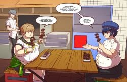 axel-rosered big_belly big_breasts chie_satonaka naoto_shirogane obese obese_female persona persona_4 sequence tagme weight_gain weight_gain_female