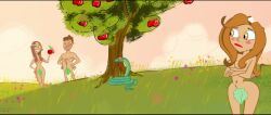 1boy 2girls adam_(biblical_figure) adam_and_eve amber_eyes apple apple_tree ariadna_thalía_sodi_miranda ass bible breasts brown_hair butt casual christianity eve_(biblical_figure) female first_porn_of_character forbidden_fruit garden_of_eden godiva_hair hispanic_female human latina leaf leaf_on_crotch legs light-skinned_female light-skinned_male light_skin lilith_(biblical_figure) lonely long_hair male masculine music_video naked naked_female naked_male nonsexual nonsexual_nudity nude nude_female nude_male official_art open_field outdoor_nudity outdoors pale_skin screencap screenshot serpent_of_eden side_ass snake sony_music_entertainment sony_music_latin spanish thalia thalia_sodi todavia_te_quiero tree