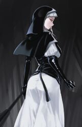 1girls artist_request ass big_ass big_butt clothed elden_ring elden_ring_nightreign fromsoftware fully_clothed hood large_ass large_butt nun nun's_habit nun_outfit undertaker_(nightreign)