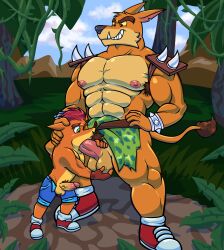 2025 abs absurd_res activision anthro anthro_on_anthro anthro_penetrated anthro_penetrating anthro_penetrating_anthro armpit_hair ball_grab ball_size_difference ball_tuft balls bandicoot barazoku belt biceps big_balls big_dom_small_sub big_muscles big_penis body_hair bottomwear brown_eyes brown_hair clothed clothing crash_(series) crash_bandicoot darkened_balls darkened_genitalia dasyuromorph detailed_background dominant dominant_anthro dominant_male duo erection eyebrows fangs fellatio fingerless_gloves footwear fur gay genitals gloves grass green_eyes grin hair hairy hand_on_hip handwear head_grab hi_res humanoid_genitalia humanoid_penis interspecies joalmidon larger_male loincloth looking_at_another looking_at_genitalia looking_at_partner looking_at_penis looking_down male male/male male_only male_penetrated male_penetrating male_penetrating_male mammal manly marsupial muscular muscular_anthro muscular_arms muscular_legs muscular_male muscular_top nipples notched_ear oral oral_penetration orange_body orange_fur pecs penetration penile penis penis_grab penis_in_mouth penis_size_difference pivoted_ears plant pubes recently_extinct_species red_hair sex sharp_teeth shoes shorts shoulder_pads size_difference small_penis smaller_male smaller_penetrated smile spiked_shoulder_pads spikes standing standing_sex submissive submissive_anthro submissive_male tail tail_tuft tan_body tan_fur teeth thick_eyebrows thylacine tiny_tiger topless tree triceps tuft underbite unzipped unzipped_pants vein veiny_penis video_games vines yaoi yellow_sclera zipper