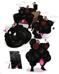 2boys 5_fingers 5_toes angry apology ass barefoot belly big_breasts black_body black_fur bobthetanuki burping busty busty_boy canid canine canis clothing disney domestic_cat domestic_dog electronics extrasizedbob feet felid feline felis fingers fur furniture gay goofy_(disney) hi_res hyper hyper_belly hyper_breasts hyper_butt hyper_moobs hyper_muscles male male_breasts male_pred male_prey male_tits male_weight_gain male_with_breasts mammal mirror mirror_selfie moobs musclegut muscular oral_vore overweight overweight_male pete_(disney) phone selfie simple_background sitting. size_difference sofa swallowed_whole text thong toes tongue tongue_out underwear vore vore_belly weight_gain white_background