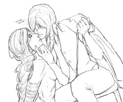 2girls breasts duchess_(nightreign) elden_ring elden_ring_nightreign female female_only forsolitudes fromsoftware sketch undertaker_(nightreign) yuri