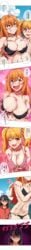 1boy 3girls angrykuma big_breasts bikini black_hair blonde_hair blush breasts brown_eyes cleavage clothed clothing curvy female gamo-chan hayase_nagatoro imminent_death japanese_text long_hair medium_hair multiple_girls naoto_hachioji_(senpai) navel nipples orange_eyes orange_hair please_don't_bully_me,_nagatoro revealing_clothes text translation_request wide_hips wink yellow_eyes yoshi_(nagatoro)