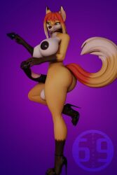 2:3 absurd_res animal_genitalia animal_penis anthro areola ass balls big_breasts biped breasts buttplug canid canine clothing equine_genitalia equine_penis erection flared_penis footwear footwear_only fox genitals green_eyes gynomorph hair herm_(lore) hi_res high_heels high_heels_only intersex long_hair mammal marti_dumont medial_ring mismatched_genitalia mostly_nude nipples nude penis plug_(sex_toy) raised_tail sex sex_toy shoes solo tail ted_jones_(artist) tongue tongue_out