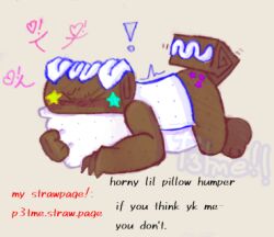 cake canine chocolate cosmo_(dandy's_world) cuntboy dandy's_world dandys_world desperate dirty dog_ears dripping femboy horny humping humping_pillow icing masturbation paws puppy requesting requests_open swiss_roll tail wet