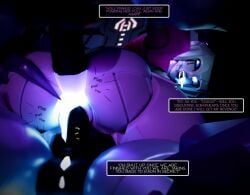 anal anal_sex arcee arcee_(g1) autobot blue_eyes decepticon female male mengsk penetration penetration_from_behind pink_body running_mascara spitroast transformers vehicon