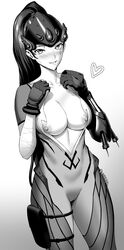 2d blink3r breasts female nipples overwatch solo tagme vagina_visible_through_clothing widowmaker