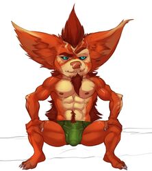 2017 3_fingers 3_toes abs anthro arm_scar barefoot belly biceps big_abs big_bulge big_ears big_muscles big_nose big_pecs big_quads bitter_(bristol) black_sclera blue_eyes briefs_only bristol brown_body brown_feet brown_fingers brown_fur brown_markings brown_toes bulge chest_scar chin_tuft chua claws clothed clothed_anthro clothed_male clothing colored deltoids digital_drawing_(artwork) digital_media_(artwork) ear_tuft ears_aside eyebrows facial_hair facial_markings facial_tuft fan_character feet finger_markings fingers fluffy_ears foot_markings front_view full-length_portrait fur genital_outline goatee green_briefs half-closed_eyes hands_on_legs happy head_markings head_tuft humanoid_feet humanoid_hands inner_ear_fluff leg_markings leg_scar long_mane long_pseudo_hair male male_anthro mammal mane markings mask_(marking) mohawk multicolored_body multicolored_ears multicolored_fur muscular muscular_anthro muscular_male narrowed_eyes navel nipples nose_scar obliques open_mouth open_smile orange_arms orange_beard orange_body orange_ears orange_eyebrows orange_face orange_feet orange_fingers orange_fur orange_hands orange_legs orange_mane orange_neck orange_pseudo_hair orange_pubes pecs penis_outline pink_inner_ear pink_nipples pink_nose plantigrade portrait presenting_bulge pseudo_hair raised_eyebrow scar shaded short_anthro short_male simple_background sitting skimpy smile smirk solo spread_legs spreading tan_arms tan_belly tan_body tan_chest tan_ears tan_face tan_fur tan_markings tan_neck thick_eyebrows toes topless topless_anthro topless_male triceps tuft two_tone_ears two_tone_face two_tone_feet two_tone_fingers two_tone_neck white_background white_claws wildstar