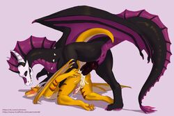 anal anal_sex anthro blush bodily_fluids coinn8 cum cum_in_ass cum_inside cum_while_penetrated dragon duo feral genital_fluids goldy_(golden.dragon) male male/male penetration scalie text url virul western_dragon