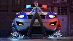 3d chainsmoker d.va hana_song overwatch overwatch_2 police_car police_officer_d.va police_uniform policewoman