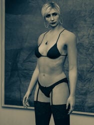 1girls 3d 3dcg absurd_res absurdres bare_shoulders belly bikini collarbone content_smile cropped earrings edited_screencap female_focus female_only filter filtered game_cg grand_theft_auto grand_theft_auto_online gta_online_female_character happy_female jhabicht91 lesbian mature_female navel necklace rockstar_editor rockstar_games small_breasts source_request standing standing_at_attention stockings thighhighs unbothered