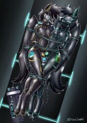 absurd_res anthro azural_cobaltros bdsm black_body bodysuit bondage bound chastity_device clothing cutie_mark cutting_chipset duo equid equine femboy hasbro hi_res horse latex latex_clothing latex_skinsuit male male/male mammal mask medical_instrument my_little_pony null_bulge oxygen_mask oxygen_tank pony scientific_instrument sex_toy skinsuit tight_clothing vibrator wand_vibrator wings
