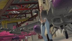 1girls 3d 3dcg absurd_resolution arm_up belly black_bikini_top blonde-haired_female blonde_hair cleavage content_smile disinterested edited_screencap exposed_breasts female_focus female_only femsub fighter_jet game_cg grand_theft_auto grand_theft_auto_online gta_online_female_character hangar high_quality high_resolution leather_gloves leather_jacket leggings navel necklace pink_lipstick posing rockstar_editor rockstar_games short-haired_female ume_(39dmwgddj38ptwg) unbothered uninterested uninterested_female wristwatch