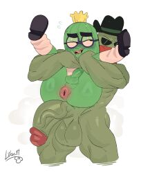 big_penis dennis_(spongebob_squarepants) femboy gay kevin_c_cucumber looking_away male/male male_only nerd nerdy_male nervous_expression ready_to_fuck spongebob_squarepants yaoi