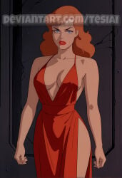 ai_generated andrea_beaumont arms batman:_mask_of_the_phantasm batman_(series) breasts cleavage dc_animated_universe dc_comics dcuaom dress female female_only hands legs tesiai