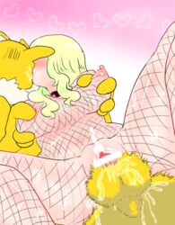 blonde_hair breast_grab breasts castella censored cum hypno kissing penis pokemon pokemon_(species) pokemon_xy serena_(pokemon) sex testicles vaginal_penetration