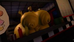 3d beak big_ass big_breasts bimbo chica_(disembowell) five_nights_at_freddy's hyper hyper_ass hyper_breasts self_upload solo toy_chica_(fnaf) vrchat