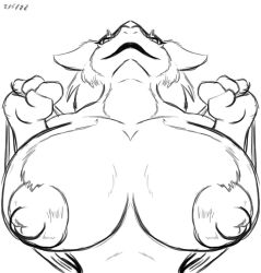 1girls anthro big_breasts big_nipples bigshow breasts female front_view looking_at_viewer nipples rose_(disambiguation) sergal solo