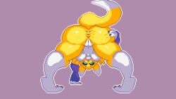 1girls anal animated anthro anus anus_focus ass ass_focus ass_grab bandai_namco boobs_hang breasts countmoxi digimon digimon_(species) female furry gif looking_at_viewer looking_back loop naked nude paws pixel_art pussy renamon solo tail vagina video_games