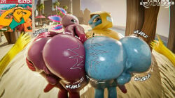 amphibian anthro anus anus_peek aquatic axo_(fortnite) axolotl balls beach big_butt blender_(artwork) blue_body blue_sclera bottomless butt cephalopod clashing clothed clothing coleoid decapodiform digital_media_(artwork) epic_games femboy fish fishstick_(fortnite) fortnite genitals group hi_res huge_butt huge_hips inviting inviting_to_sex jaiblizz live looking_at_viewer looking_back male male/male meme mole_salamander mollusk onomatopoeia outside penis pink_body presenting presenting_anus public reaction_image rear_view salamander seductive sound_effects squibbly_(fortnite) squid stretching_arms surprised take_your_pick text topwear topwear_only trio wide_hips yellow_clothing yellow_sclera