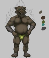 2017 3_toes 4_fingers anthro bandaged_arm bandaged_foot barefoot belly big_biceps big_muscles big_nose big_triceps blue_eyes briefs_only bristol brown_arms brown_beard brown_belly brown_body brown_chest brown_claws brown_ears brown_eyebrows brown_face brown_feet brown_fingers brown_fur brown_hands brown_legs brown_neck brown_nipples brown_nose brown_pawpads brown_pubes brown_toes bulge claws clothed clothed_anthro clothed_male clothing color_swatch digital_drawing_(artwork) digital_media_(artwork) ear_piercing ear_ring ears_aside eyebrows feet fingers front_view full-length_portrait fur genital_outline green_briefs grin hands_on_hips huge_muscles huge_pecs humanoid_hands hybrid knee_pads looking_forward male male_anthro mammal manly model_sheet musclegut muscular muscular_anthro muscular_male nipples open_mouth open_smile partially_colored pawpads penis_outline piercing plantigrade porcupine portrait rodent serratus shaded skimpy smile solo standing thick_neck toes topless topless_anthro topless_male ursid wrestler zac_(bristol)