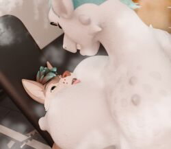 3d_(artwork) anthro areola between_breasts big_breasts bodily_fluids breasts canid canine canis digital_media_(artwork) dominant dragon duo female genitals goblin_boog goblin_booger_snort gym head_between_breasts hi_res huge_breasts larger_female male male/female mammal marzi_(wrendog) mature_anthro mature_female musk mythological_creature mythological_scalie mythology nipples non-mammal_breasts nude open_mouth penetration scalie sex size_difference smaller_male smothering steam submissive submissive_male sweat white_body wolf
