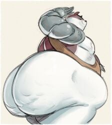 anthro ass badger badgerclops cartoon_network cellulite chubby huge_ass male mao_mao:_heroes_of_pure_heart nondelismell robotic_arm thick_thighs wide_hips