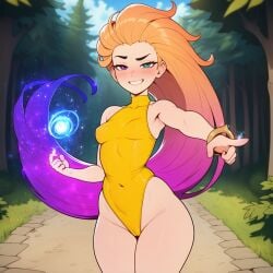 adult adult_female ai ai_assisted ai_generated casting_spell league_of_legends one-piece_swimsuit prussia123 sexy sexy_body sexy_clothing sexy_female skimpy_clothes solo solo_female solo_focus swimsuit swimwear zoe_(league_of_legends)