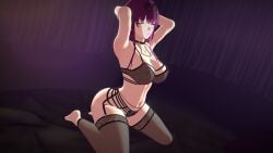 1girls 2d ass big_ass big_breasts black_lingerie boobs bra breasts closed_eyes curvaceous curvy curvy_body curvy_female curvy_figure dat_ass eyes_closed honkai:_star_rail honkai_(series) hoyoverse kafka_(honkai:_star_rail) light-skinned_female light_skin lingerie lingerie_bra lingerie_only lingerie_panties pale-skinned_female pale_skin panties purple_hair singularitynsfw sole_female solo solo_female stockings stretching thick_thighs thighs