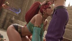 1boy 1girl1boy ai_generated animated blowjob cum cum_drip cum_in_mouth cyw548 female fucking_mouth gerudo gerudo_link gerudo_outfit link link_(breath_of_the_wild) tagme urbosa video