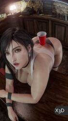 3d 3d_animation black_hair final_fantasy_vii_remake looking_at_viewer nose_ring shaking_ass tagme tifa_lockhart video x3d