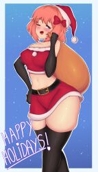 1female 1females 1girl 1girls ass ass_bigger_than_torso ass_focus back_view big_ass big_breasts blue_eyes breasts christmas christmas_outfit coral_pink_hair doki_doki_literature_club female female_focus female_only girl girl_focus girl_only hips hips_wider iang_art large_ass red_bow sayori_(doki_doki_literature_club) thick_ass thick_thighs thighhighs thighs thighs_bigger_than_torso wide_ass wide_hips wide_thighs