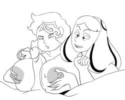 big_boobs big_breasts big_tits camila_noceda cartoon_network disney disney_channel geminigears priyanka_maheswaran steven_universe the_owl_house threesome titjob
