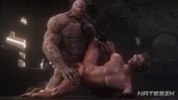 3d 3d_model albert_wesker anal big_penis blonde_hair dead_by_daylight flaccid flaccid_while_penetrated gay large_insertion male/male monster monster_on_male nateswashorny nemesis_(resident_evil) on_side resident_evil size_difference sunglasses tagme teratophilia