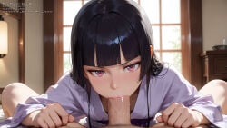 ai_female ai_generated black_hair blowjob blowjob_face breasts color colored cute cute_face female gate_-_jieitai_ka_no_chi_nite_kaku_tatakaeri hell-pantsu hi_res penis pretty red_eyes rory_mercury small_breasts