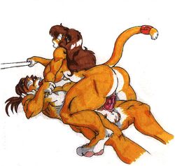 2006 anthro big_breasts breasts brown_hair closed_eyes danellz duo felid female female_on_top genitals hair jewelry kathy_(danellz) leonel_(danellz) lion male male/female mammal multicolored_body nude on_top open_mouth pantherine penetration penis pussy ring sex tail_jewelry tail_ring thick_thighs two_tone_body vaginal_penetration vaginal_penetration wide_hips