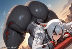 1girl ai_generated alternate_version_at_source arlecchino_(genshin_impact) ass_up_face_down big_ass big_breasts big_butt big_thighs genshin_impact hips_wider_than_shoulders huge_breasts hypet jack-o_pose shiny shiny_skin short_hair steam steaming_body tagme thick thick_ass thick_hips thick_legs thick_lips thick_thighs thighs video_game_character video_games white_hair