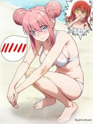 2d 2d_(artwork) 2d_artwork 2girls almost_naked almost_nude ankles armpit armpit_crease armpit_peek armpits ashamed bare_armpits bare_arms bare_belly bare_calves bare_chest bare_hands bare_hips bare_knees bare_legs bare_midriff bare_navel bare_shoulders bare_skin bare_thighs bare_toes barefoot beach belly belly_button big_boobs big_breasts bikini bikini_bottom bikini_only bikini_top blue-eyed_female blue_eyes blush_face blush_lines blushing blushing_at_viewer blushing_female blushing_lines bocchi_the_rock! breasts busty busty_female busty_girl busty_teen busty_teenager calves collarbone day daylight daytime digital digital_art digital_drawing digital_drawing_(artwork) digital_media digital_media_(artwork) double_bun drawing elbows embarrassed embarrassed_expression embarrassed_female exposed exposed_armpits exposed_arms exposed_belly exposed_chest exposed_hips exposed_legs exposed_midriff exposed_navel exposed_shoulders exposed_skin exposed_thighs exposed_toes eyebrows_visible_through_hair feet female female_focus female_only fingers flushed flushed_face flustered flustered_female full_body gotou_hitori green-eyed_female green_eyes guitarist hair_between_eyes hair_bun hair_ornament hairless_armpits halterneck head_tilt high_resolution high_school_student highres inframammary_fold japanese japanese_female japanese_girl kita_ikuyo knees large_boobs large_breasts lean_figure legs legs_folded long_hair looking_at_viewer looking_up looking_up_at_viewer midriff mostly_nude multiple_females multiple_girls naked naked_female naked_woman narrow_waist navel nearly_nude nude nude_female nudity one_side_up outdoor outdoor_nudity outdoors outside pink-haired_female pink_hair practically_nude red-haired_female red_hair ryuhirohumi sand school_girl shaved_armpits shoulders sideboob sidelocks sitting slender_body slender_waist slim_female slim_waist squat squatting squatting_female squatting_pose star-shaped_pupils star_eyes swimsuit swimwear teen_girl teenage_girl teenage_tits teenager thighs tilted_head toes twin_buns white_bikini white_bikini_bottom white_bikini_top white_swimsuit white_swimwear young_female young_woman
