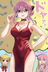 2d 2d_(artwork) 2d_artwork 2girls ahoge alternative_hairstyle armpit armpit_crease armpit_peek armpits belly belly_button big_boobs big_breasts black_hair_ribbon black_hair_tie black_ribbon blonde blonde-haired_female blonde_female blonde_hair blonde_hair_female blue-eyed_female blue_eyes bocchi_the_rock! bowtie breasts busty busty_female busty_girl busty_teen busty_teenager cleavage clothes collarbone curvaceous curvaceous_body curvaceous_female curvaceous_figure curvaceous_hips curvaceous_teenager curvy curvy_body curvy_female curvy_figure curvy_hips curvy_teen digital digital_art digital_drawing digital_drawing_(artwork) digital_media digital_media_(artwork) drawing dress ear_piercing ear_piercings elbows eyebrows_visible_through_hair fantasizing female female_focus female_only fingernails fingers gotou_hitori groin guitarist hair_between_eyes hair_bun hair_ornament hair_ornaments hair_ribbon hair_tie hairless_armpits hand_on_hip hand_on_own_hip hand_on_own_waist hand_on_waist high_resolution high_school_student highres hourglass_figure ijichi_nijika inframammary_fold japanese japanese_female japanese_girl large_boobs large_breasts lean_figure long_hair looking_at_viewer midriff multiple_females multiple_girls narrow_waist navel open_mouth open_mouth_smile outfit parted_lips pierced_ear pierced_ears pink-haired_female pink_hair pointing_at_self ponytail red_bowtie red_clothes red_dress red_outfit red_topwear ribbon ryuhirohumi school_girl shaved_armpits shoulders side_ponytail sidelocks simple_background slender_body slender_waist slim_female slim_waist smile smiley_face smiling standing teen_girl teenage_girl teenage_tits teenager thighs tongue topwear touching_hip touching_waist upper_body wide_hips yellow-haired_female yellow_hair young_female young_woman