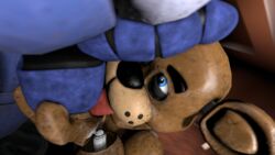 16:9 3d_(artwork) ball ball_fondling ball_lick balls bonnie_(fnaf) digital_media_(artwork) five_nights_at_freddy's fondling freddy_(fnaf) genitals hi_res jack-in-the-box-sfm licking looking_up male male_only oral penis sex tongue tongue_out video_games widescreen