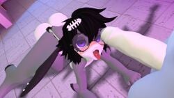 big_ass cat_ears cock_hungry cock_worship glasses on_hands_and_knees purple_eyes sabrean shark shark_girl shark_tail tounge_out vrchat vrchat_avatar vrchat_model