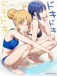 2d 2d_(artwork) 2d_artwork 2girls ahoge ankles arm_support average_breasts bare_armpits bare_arms bare_belly bare_calves bare_hands bare_hips bare_knees bare_legs bare_midriff bare_navel bare_shoulders bare_skin bare_thighs bare_toes barefoot beach belly bikini bikini_bottom bikini_only bikini_top black_bikini black_bikini_top black_swimsuit black_swimwear blonde blonde-haired_female blonde_female blonde_hair blonde_hair_female blue-haired_female blue_bikini blue_bikini_bottom blue_bikini_top blue_hair blue_swimsuit blue_swimwear bocchi_the_rock! breasts calves collarbone day daylight daytime digital digital_art digital_drawing digital_drawing_(artwork) digital_media digital_media_(artwork) drawing duo ear_piercing ear_piercings elbows exposed_armpits exposed_arms exposed_belly exposed_hips exposed_legs exposed_midriff exposed_navel exposed_shoulders exposed_skin exposed_thighs exposed_toes eyebrows_visible_through_hair feet female female_focus female_only fingers full_body green-eyed_female green_eyes hair_bun hair_clip hair_clips hairclip hairclips halterneck head_tilt high_resolution high_school_student highres ijichi_nijika japanese japanese_female japanese_girl knees lean_figure legs legs_folded long_hair looking_at_viewer looking_sideways looking_to_the_side medium_breasts midriff mole mole_under_eye multiple_females multiple_girls narrow_waist orange-eyed_female orange_eyes outdoor outdoor_nudity outdoors outside parted_bangs pierced_ear pierced_ears ponytail profile resting_arm ryuhirohumi sand school_girl short_hair shoulders side_ponytail sideboob sidelocks slender_body slender_waist slim_female slim_waist small_boobs small_breasts small_tits squat squatting squatting_female swimsuit swimwear teen_girl teenage_girl teenager thighs tilted_head tiny_breasts toes yamada_ryou yellow-haired_female yellow_hair young_female young_woman