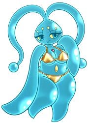 anthro anthropomorphic bikini boobs breasts female golden_bikini golden_swimsuit golden_week legendary_pokemon manaphy manaphy_pokemon mythical_pokemon original_character pokegal pokegirl pokegirl_as_pokemon pokemon pokemon_(species) pokemorph shiny_bikini shortstack shortstack_female swimsuit thicc_thighs thick_thighs unknown_artist