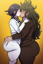 ai_generated ass_grab danganronpa danganronpa_v3 danganronpa_v3:_killing_harmony dumptruck_ass eycocho gay gay_couple gay_kiss gay_kissing gokuhara_gonta kissing married married_couple oma_kokichi wedding_ring yaoi